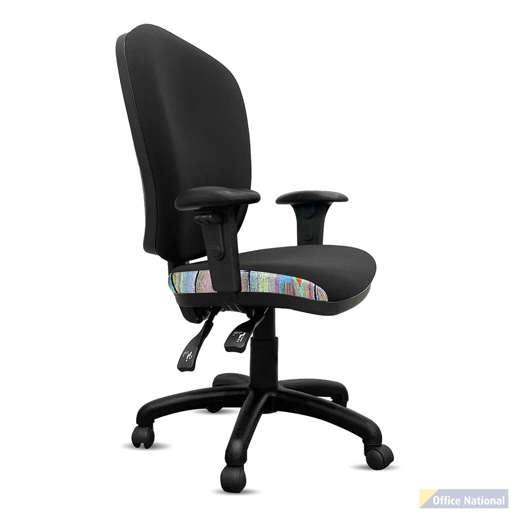 ORANGE DUST ALICE CHAIR WITH ARMS HIGH BACK 510 X 490 X 960MM ROCK BLACK