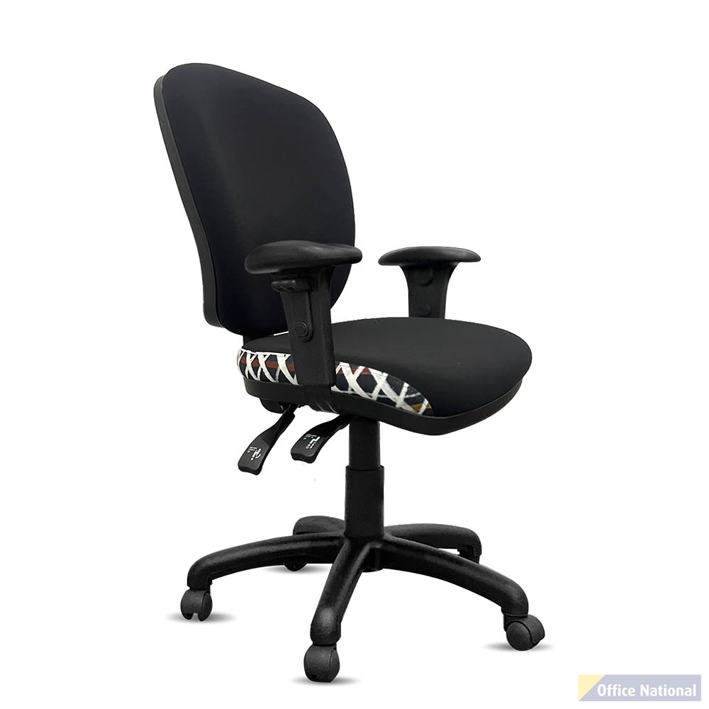 ORANGE DUST ALICE CHAIR WITH ARMS MEDIUM BACK 510 X 490 X 880MM COCKATOO BLACK
