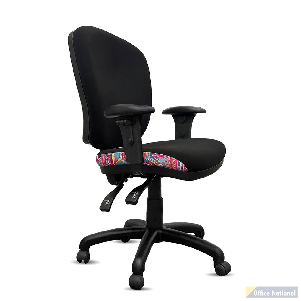 ORANGE DUST ALICE CHAIR WITH ARMS MEDIUM BACK 510 X 490 X 880MM OPAL BLACK