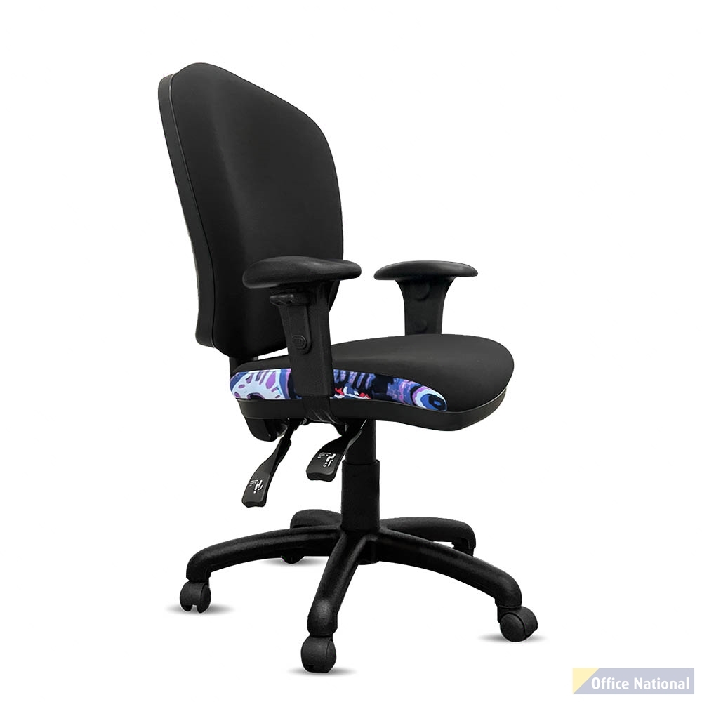 ORANGE DUST ALICE CHAIR WITH ARMS MEDIUM BACK 510 X 490 X 880MM PEARL BLACK