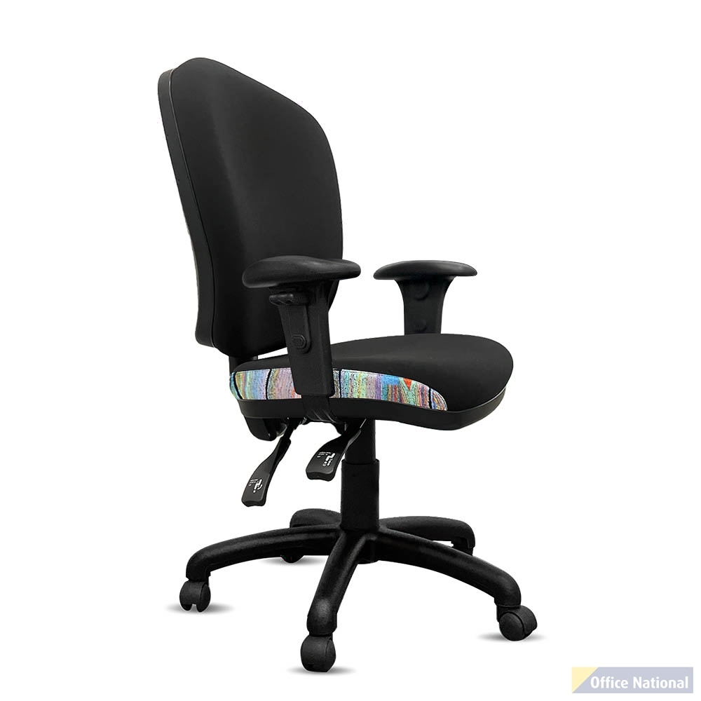 ORANGE DUST ALICE CHAIR WITH ARMS MEDIUM BACK 510 X 490 X 880MM ROCK BLACK