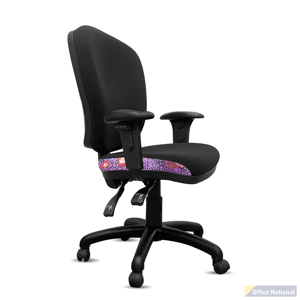 ORANGE DUST ALICE CHAIR WITH ARMS MEDIUM BACK 510 X 490 X 880MM SWAN BLACK