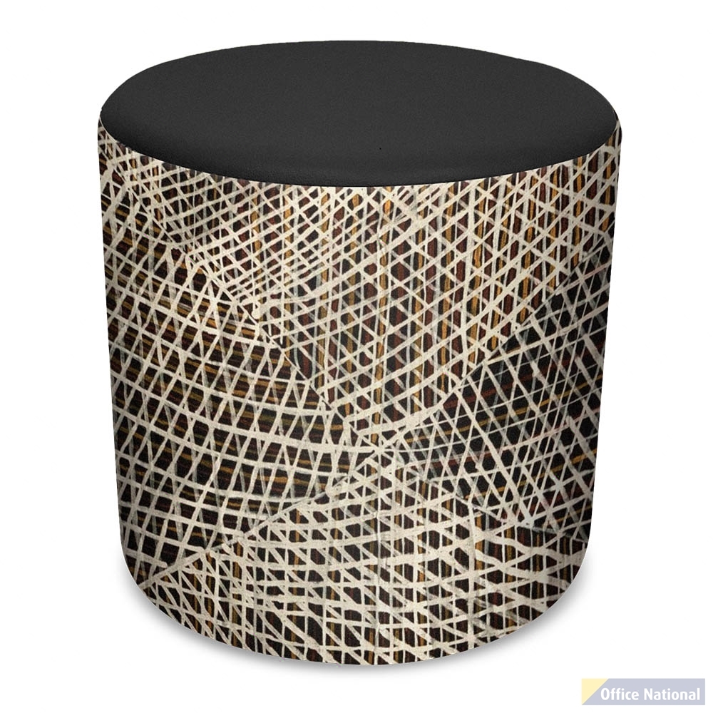 ORANGE DUST SPECTRUM EVA ROUND OTTOMAN BLACK COCKATOO