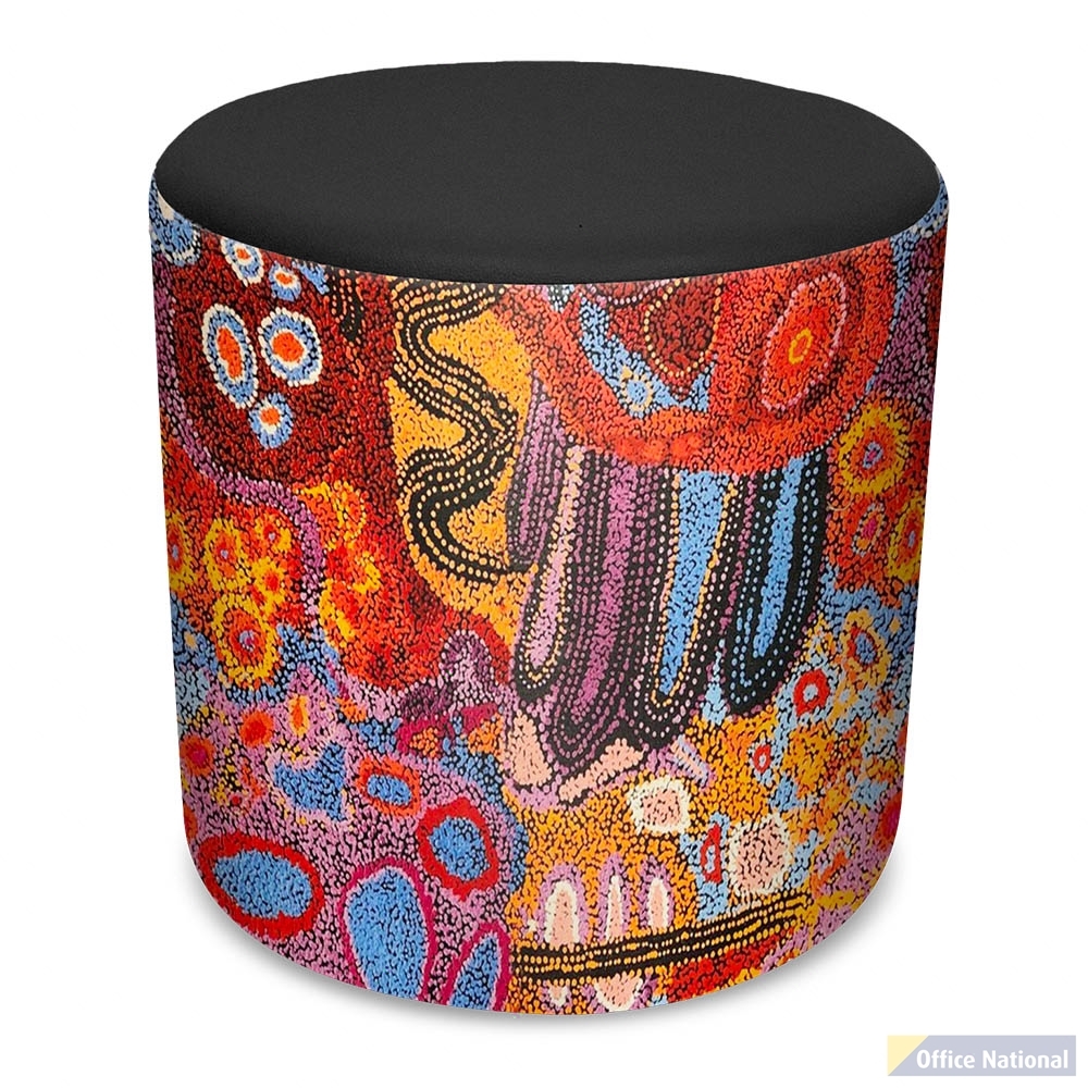 ORANGE DUST SPECTRUM EVA ROUND OTTOMAN BLACK SWAN