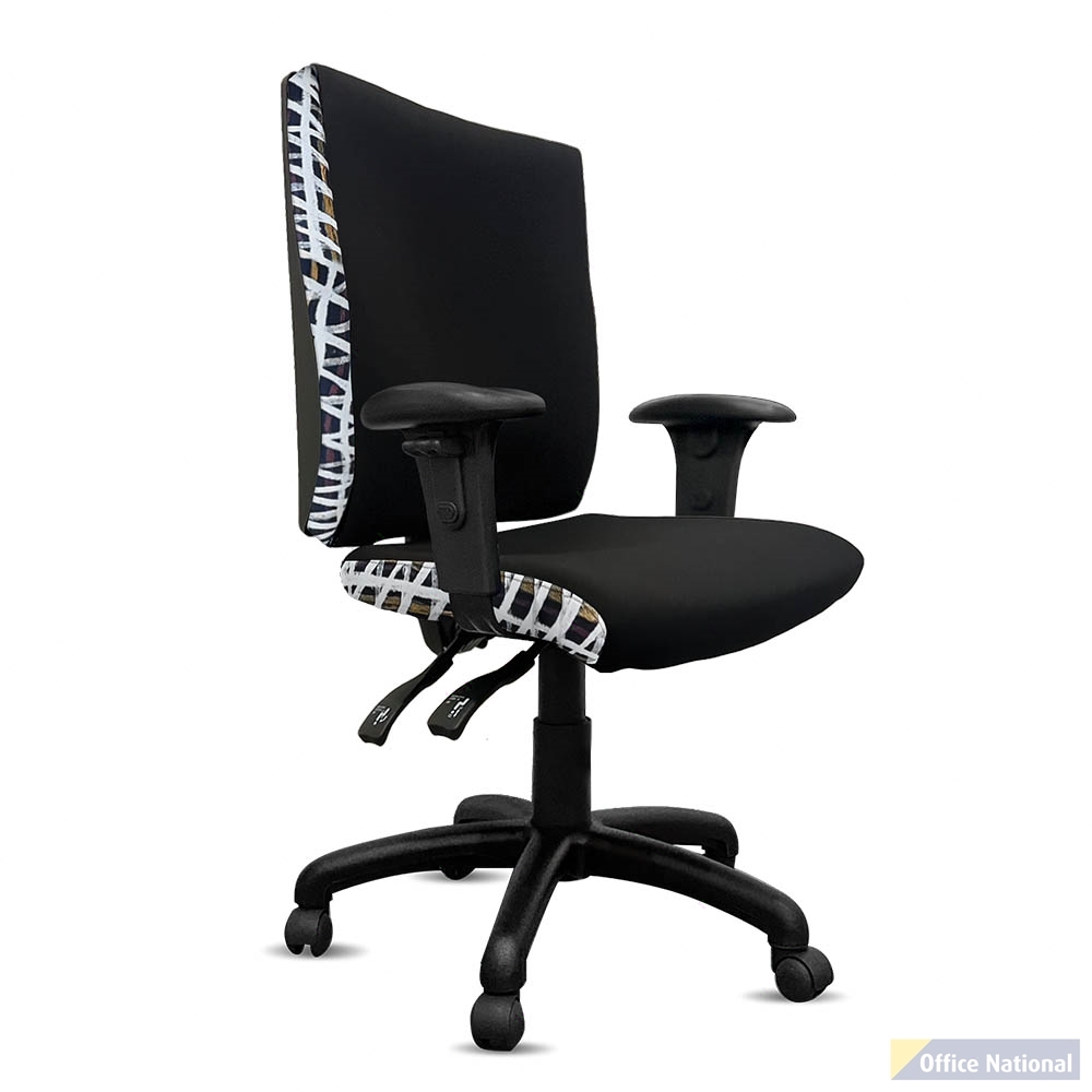 ORANGE DUST KATHERINE CHAIR WITH ARMS HIGH BACK 510 X 450 X 990MM COCKATOO BLACK