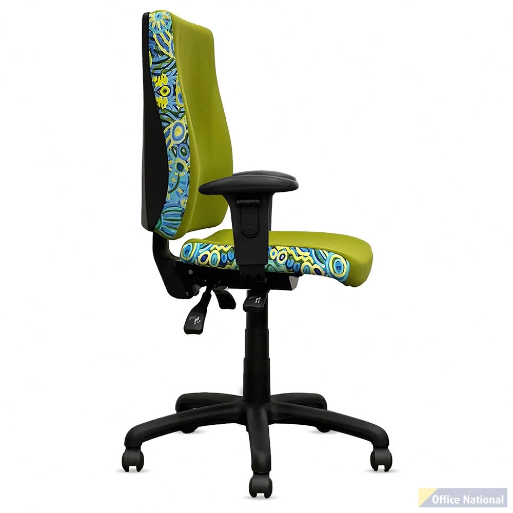 ORANGE DUST SPECTRUM KATHERINE OFFICE CHAIR WITH ARMS HIGH BACK 510 X 450 X 990MM EUCALYPTUS GREEN
