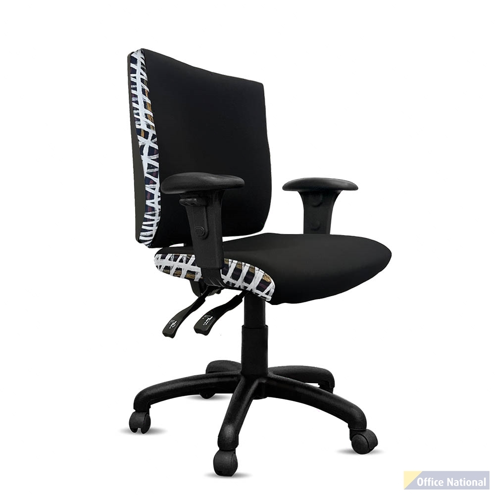 ORANGE DUST KATHERINE CHAIR WITH ARMS MEDIUM BACK 510 X 450 X 910MM COCKATOO BLACK