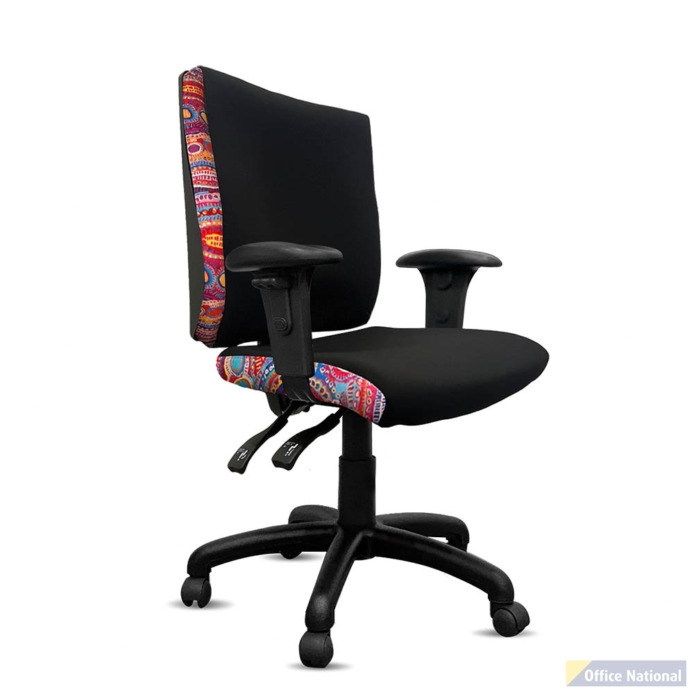 ORANGE DUST KATHERINE CHAIR WITH ARMS MEDIUM BACK 510 X 450 X 910MM OPAL BLACK