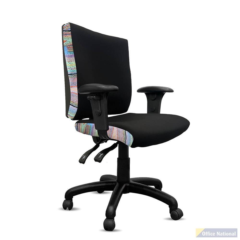 ORANGE DUST KATHERINE CHAIR WITH ARMS MEDIUM BACK 510 X 450 X 910MM ROCK BLACK