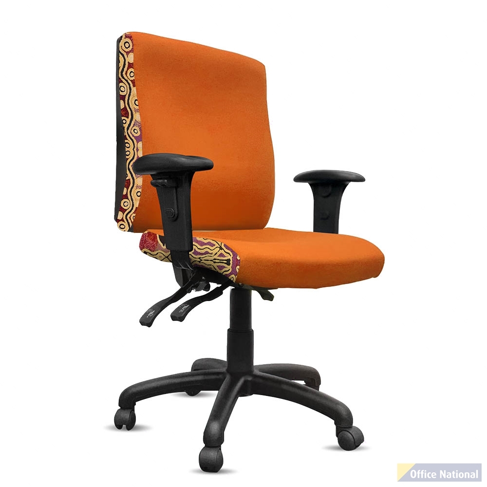 ORANGE DUST SPECTRUM KATHERINE OFFICE CHAIR WITH ARMS MEDIUM BACK 510 X 450 X 910MM GOLDEN ORANGE