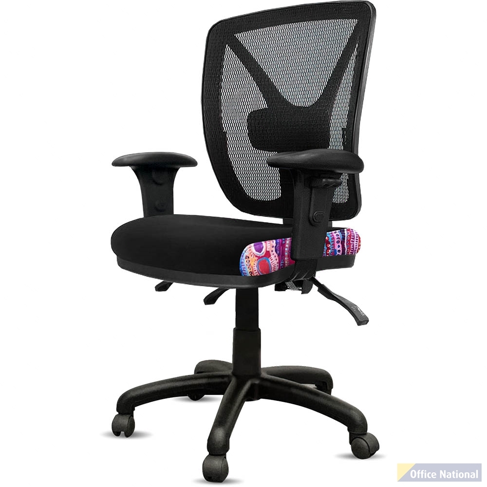 ORANGE DUST KIMBERLEY CHAIR WITH ARMS MESH BACK 510 X 490 X 1040MM OPAL BLACK