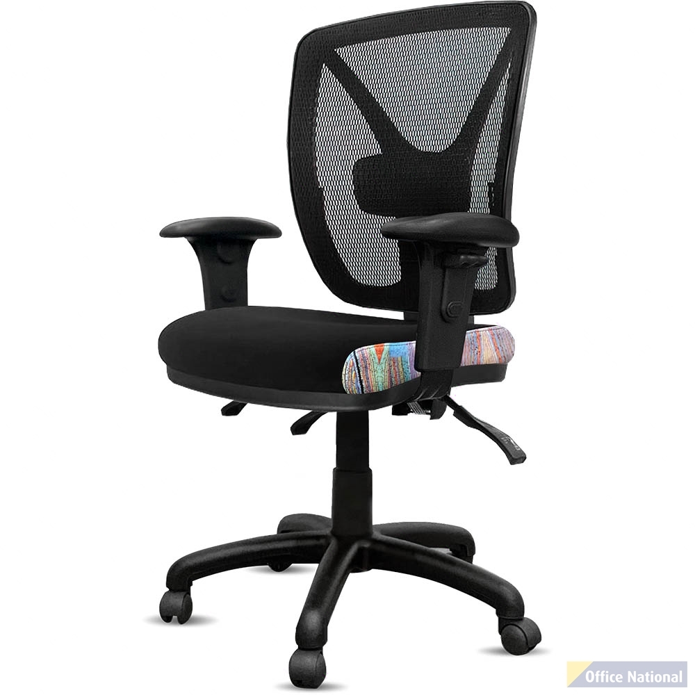 ORANGE DUST KIMBERLEY CHAIR WITH ARMS MESH BACK 510 X 490 X 1040MM ROCK BLACK
