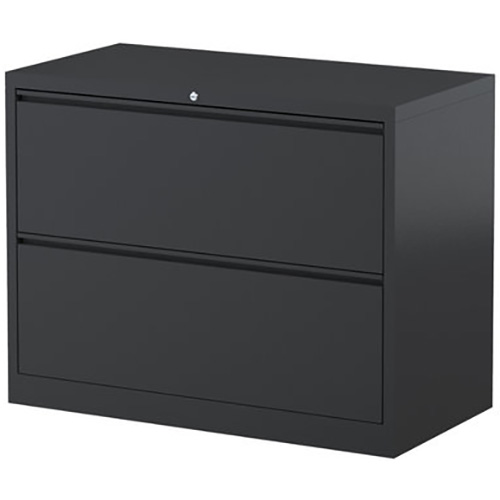 STEELCO LATERAL FILING CABINET 2 DRAWER 710 X 915 X 463MM GRAPHITE RIPPLE