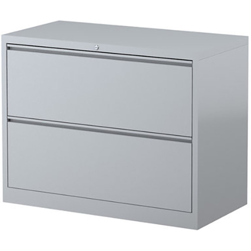 STEELCO LATERAL FILING CABINET 2 DRAWER 710 X 915 X 463MM SILVER GREY