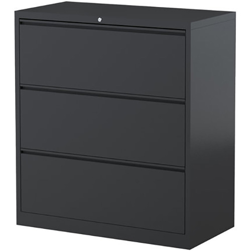 STEELCO LATERAL FILING CABINET 3 DRAWER 1015 X 915 X 463MM GRAPHITE RIPPLE