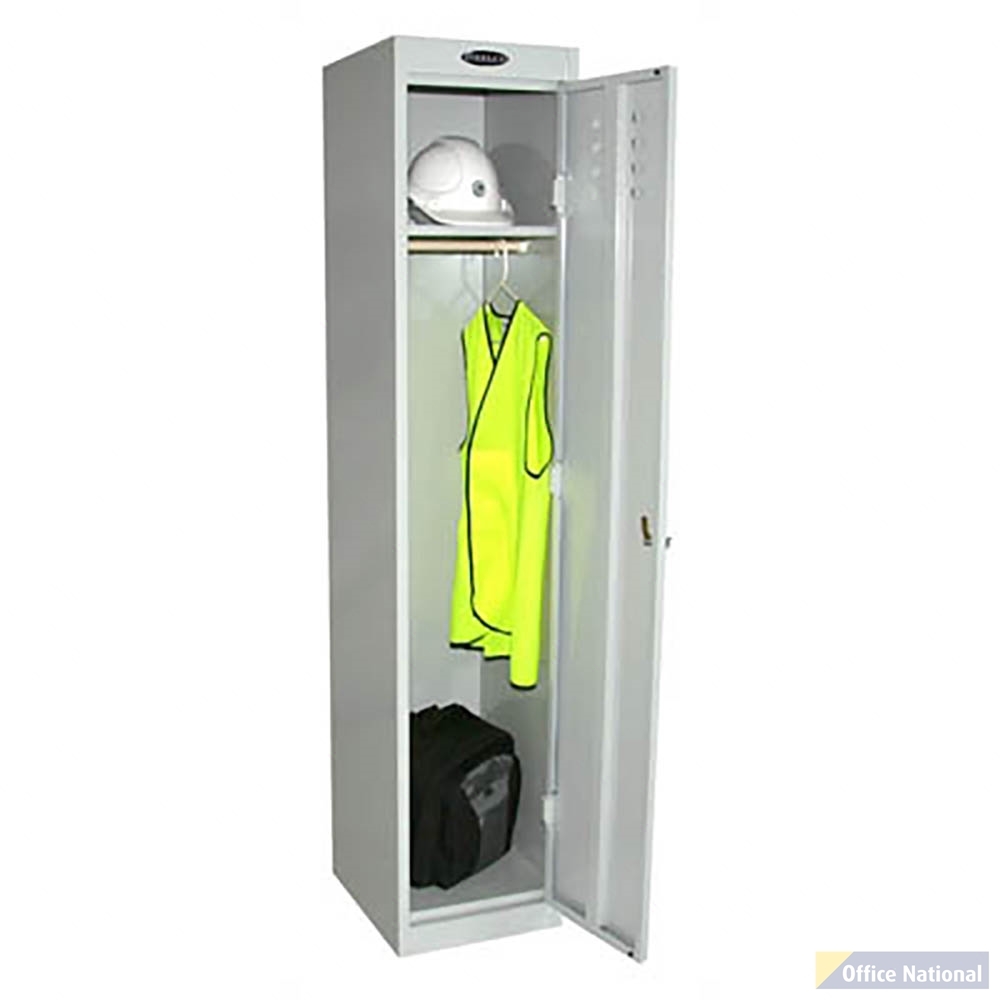 STEELCO PERSONNEL LOCKER 1 DOOR 380MM SILVER GREY