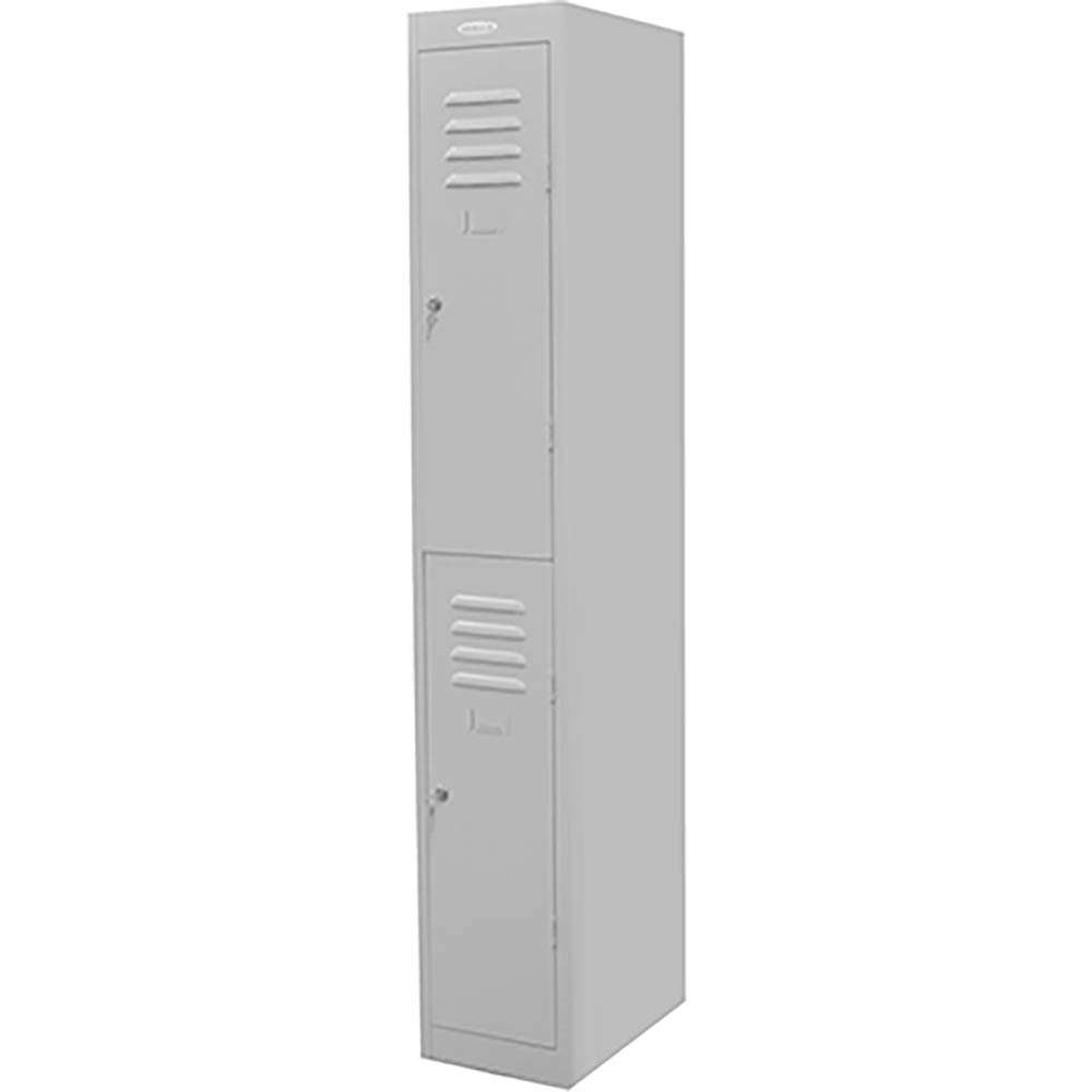 STEELCO PERSONNEL LOCKER 2 DOOR 305MM SILVER GREY