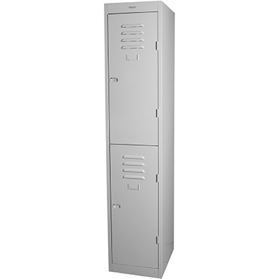 STEELCO PERSONNEL LOCKER 2 DOOR LATCHLOCK 305MM SILVER GREY