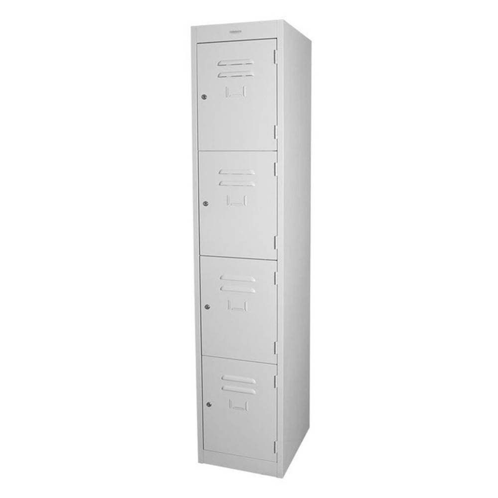 STEELCO PERSONNEL LOCKER 4 DOOR 305MM SILVER GREY