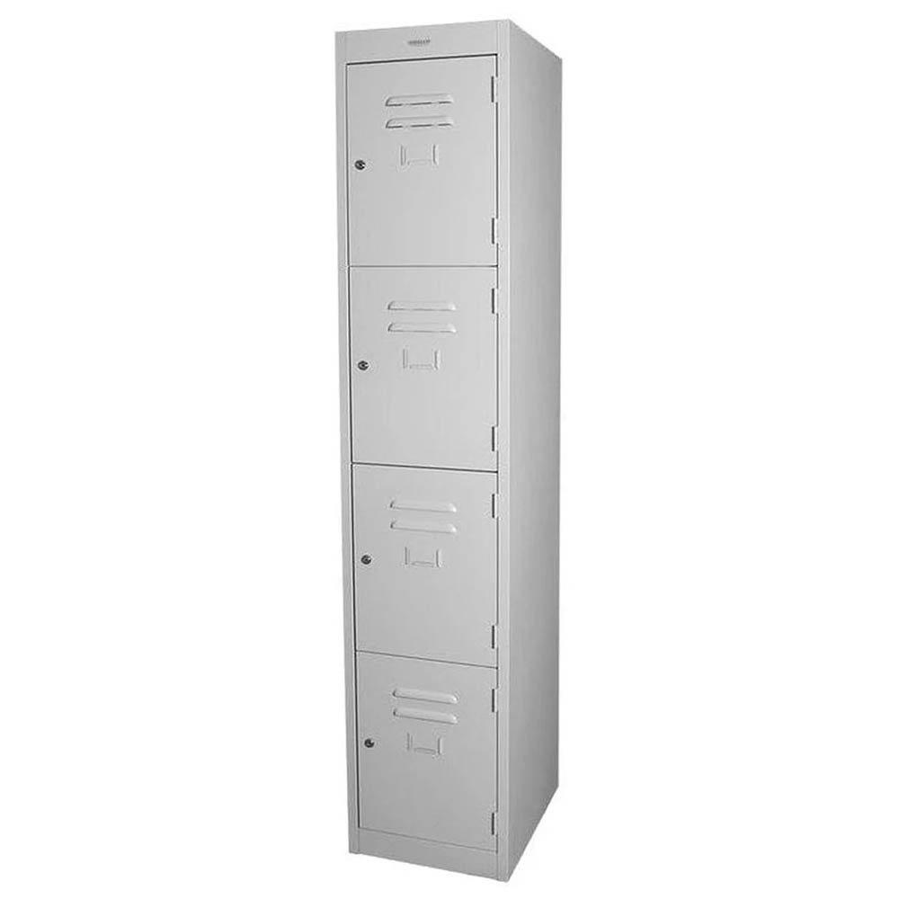 STEELCO PERSONNEL LOCKER 4 DOOR 380MM SILVER GREY