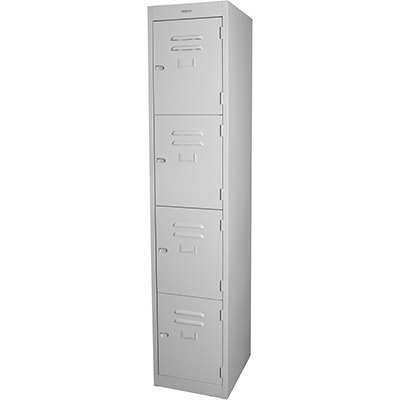 STEELCO PERSONNEL LOCKER 4 DOOR LATCHLOCK 305MM SILVER GREY