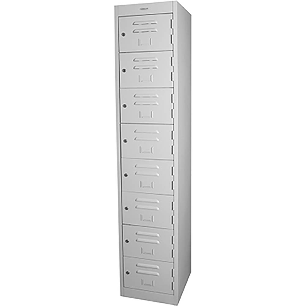 STEELCO PERSONNEL LOCKER 8 DOOR 380MM SILVER GREY