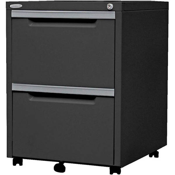 STEELCO CLASSIC MOBILE PEDESTAL 2-DRAWER LOCKABLE 630 X 470 X 515MM GRAPHITE RIPPLE