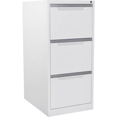MERCURY FILING CABINET 3 DRAWER 470 X 620 X 1015MM WHITE SATIN