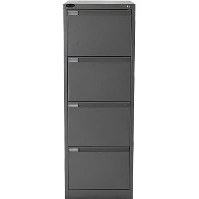 MERCURY FILING CABINET 4 DRAWER 470 X 620 X 1320MM GRAPHITE RIPPLE
