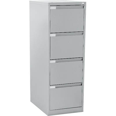 MERCURY FILING CABINET 4 DRAWER 470 X 620 X 1320MM SILVER GREY