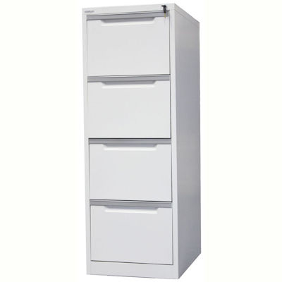 MERCURY FILING CABINET 4 DRAWER 470 X 620 X 1320MM WHITE SATIN