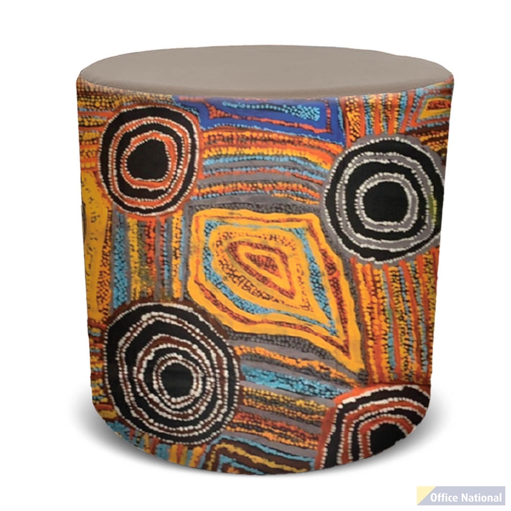 ORANGE DUST SPECTRUM EVA ROUND OTTOMAN MIST GREY
