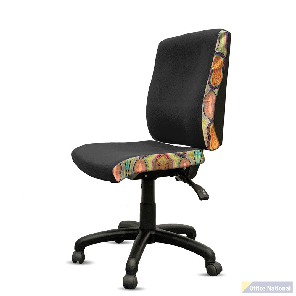 ORANGE DUST KATHERINE CHAIR MEDIUM BACK ROCK BLACK