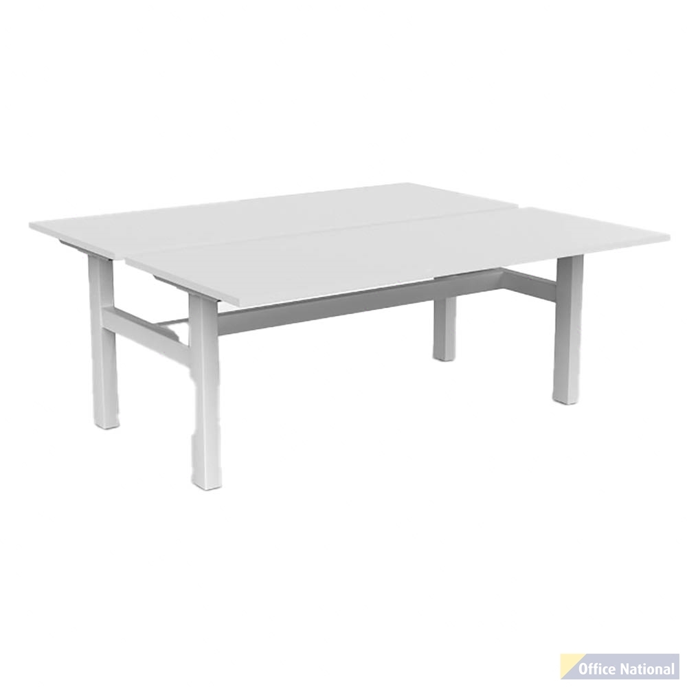 OLG AGILE FIXED HEIGHT 2-PERSON DESK WORKSTATION WHITE FRAME 1800MM X 750MM WHITE TOP
