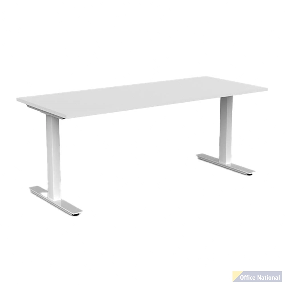 OLG AGILE FIXED HEIGHT INDIVIDUAL DESK WORKSTATION WHITE FRAME 1800MM X 750MM WHITE TOP