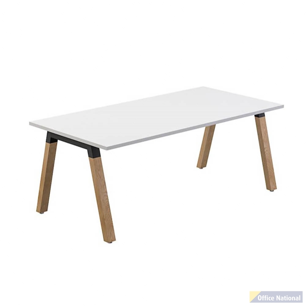 OLG PLANTATION STRAIGHT WORKSTATION 1500 X 750MM WHITE TOP/OAK FRAME