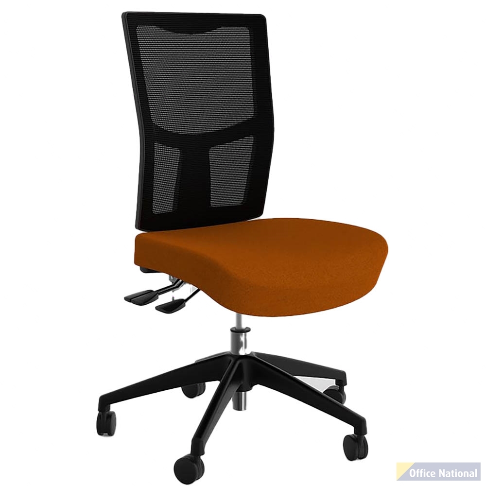 OLG URBAN MESH CHAIR WITH MOTION FELT FABRIC SEAT SUNSET ORANGE NYLON BASE