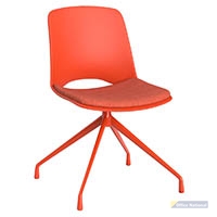 OLG VISTA PIVOT CHAIR WITH 4-POINT POWDERCOATED BASE AND BLACK SEAT UPHOLSTERY