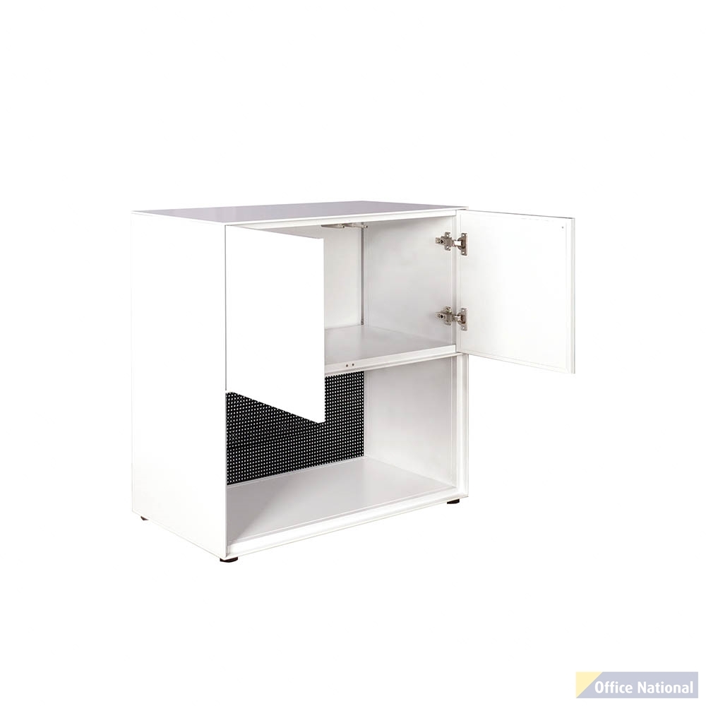 STEELCO 2 TIER 1 OPEN SHELF CABINET 800 X 800 X 450MM WHITE