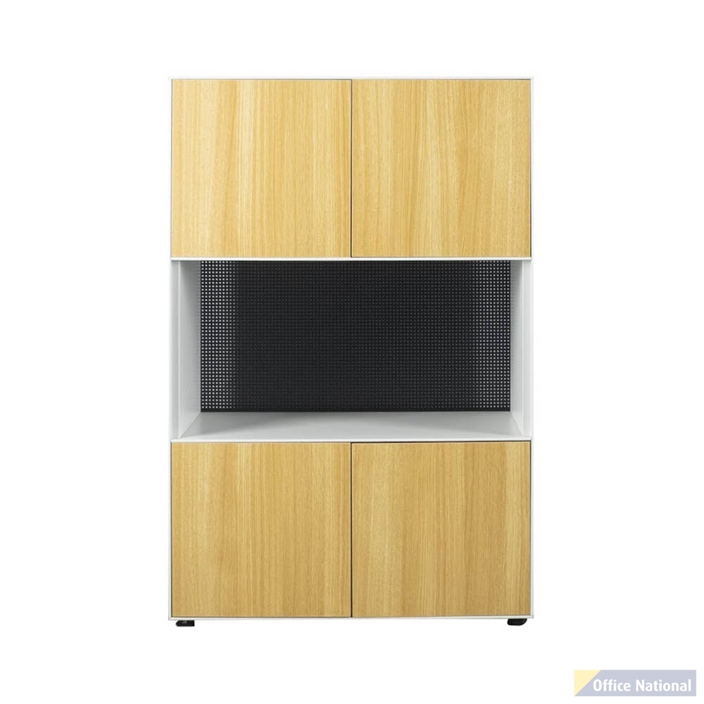 STEELCO 3 TIER 1 OPEN SHELF 2 DOORS CABINET 1200 X 800 X 450MM