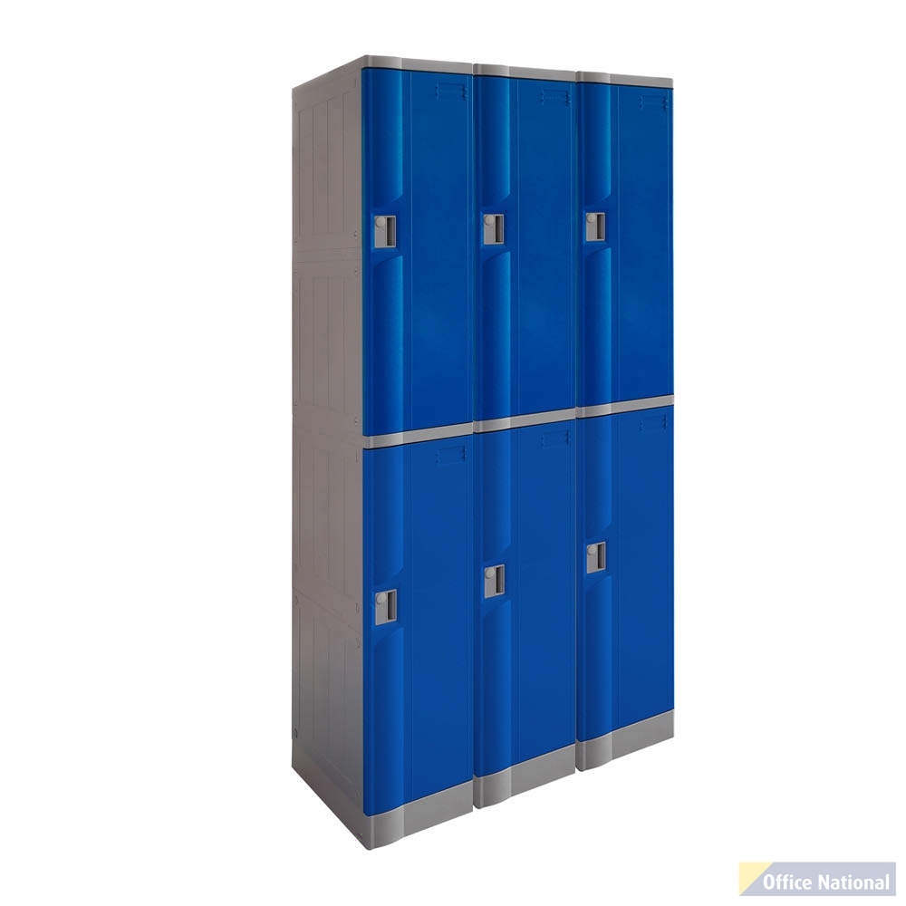 STEELCO ABS PLASTIC LOCKER 2 DOOR TRIPLE BANK 1940 X 1146 X 500MM