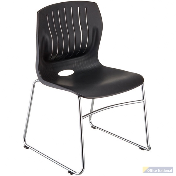 STEELCO CURVE PLASTIC VISITOR CHAIR BLACK