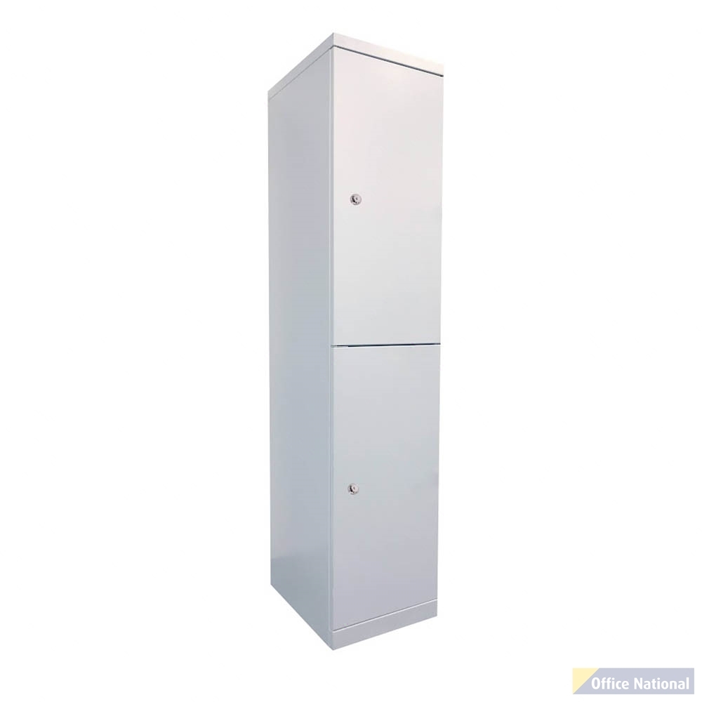 STEELCO FLUSH LOCKER 2 DOOR 1890 X 400 X 500MM WHITE SATIN