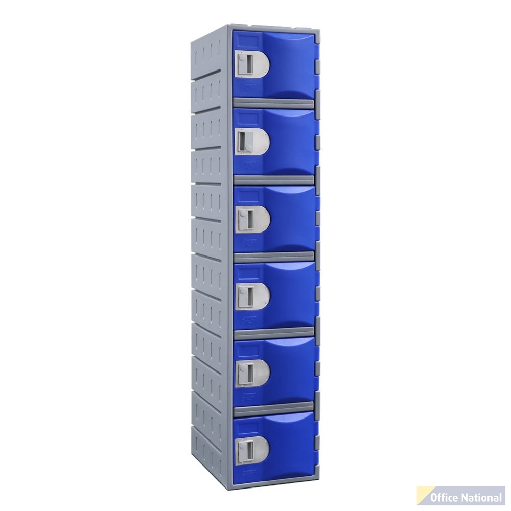STEELCO HEAVY DUTY HDPE LOCKER 6 TIER FULL HEIGHT 1800 X 385 X 500MM