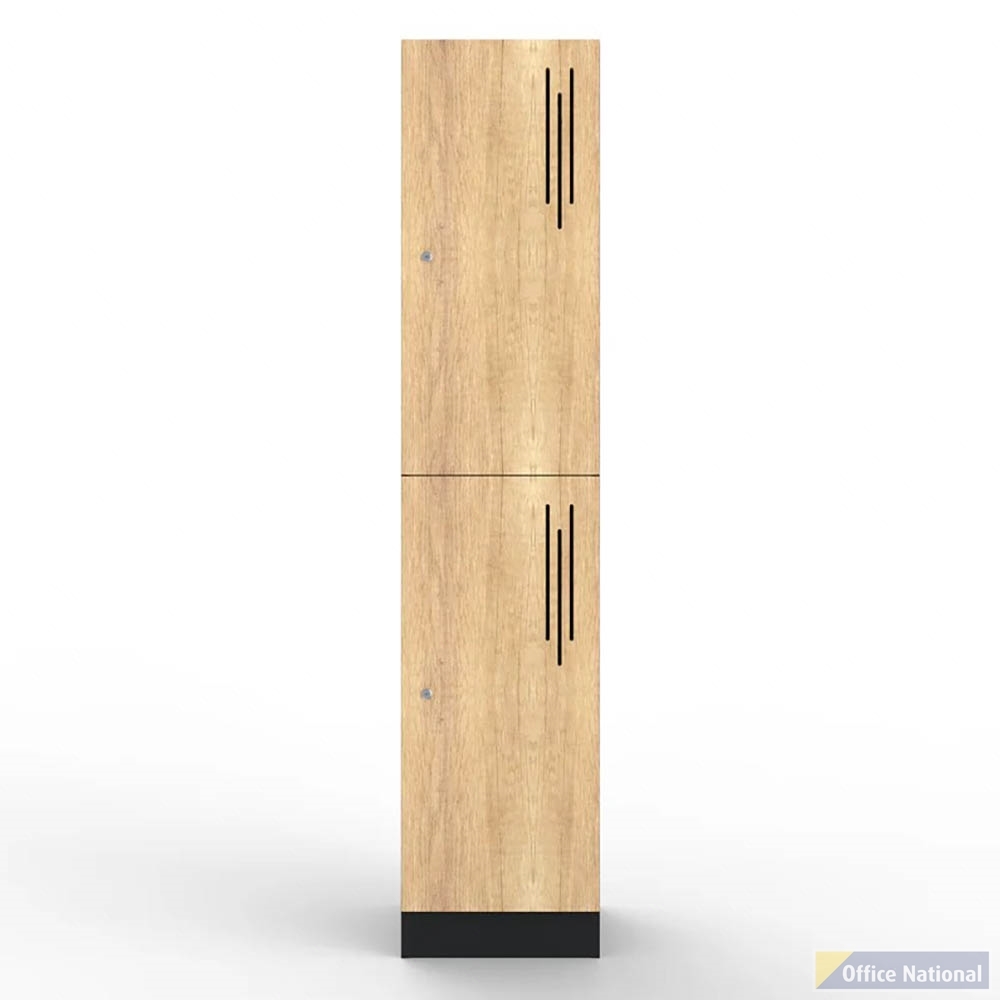 STEELCO LAMINATE LOCKER 2 DOOR 1850 X 400 X 500MM NATURAL OAK