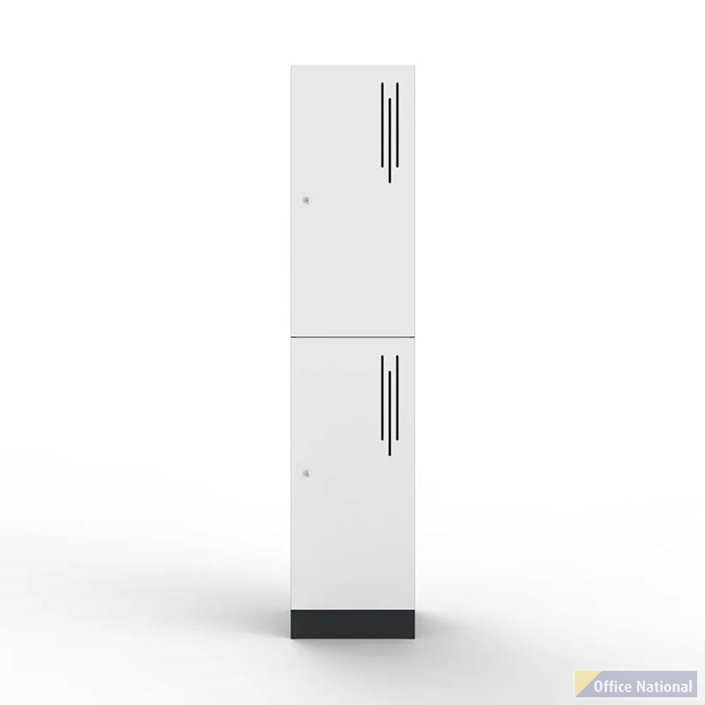 STEELCO LAMINATE LOCKER 2 DOOR 1850 X 400 X 500MM WHITE