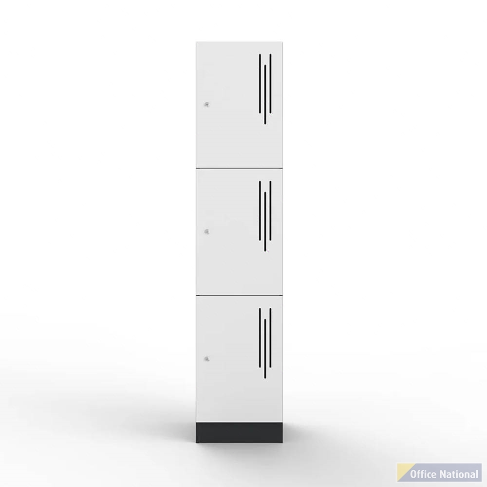 STEELCO LAMINATE LOCKER 3 DOOR 1850 X 400 X 500MM WHITE