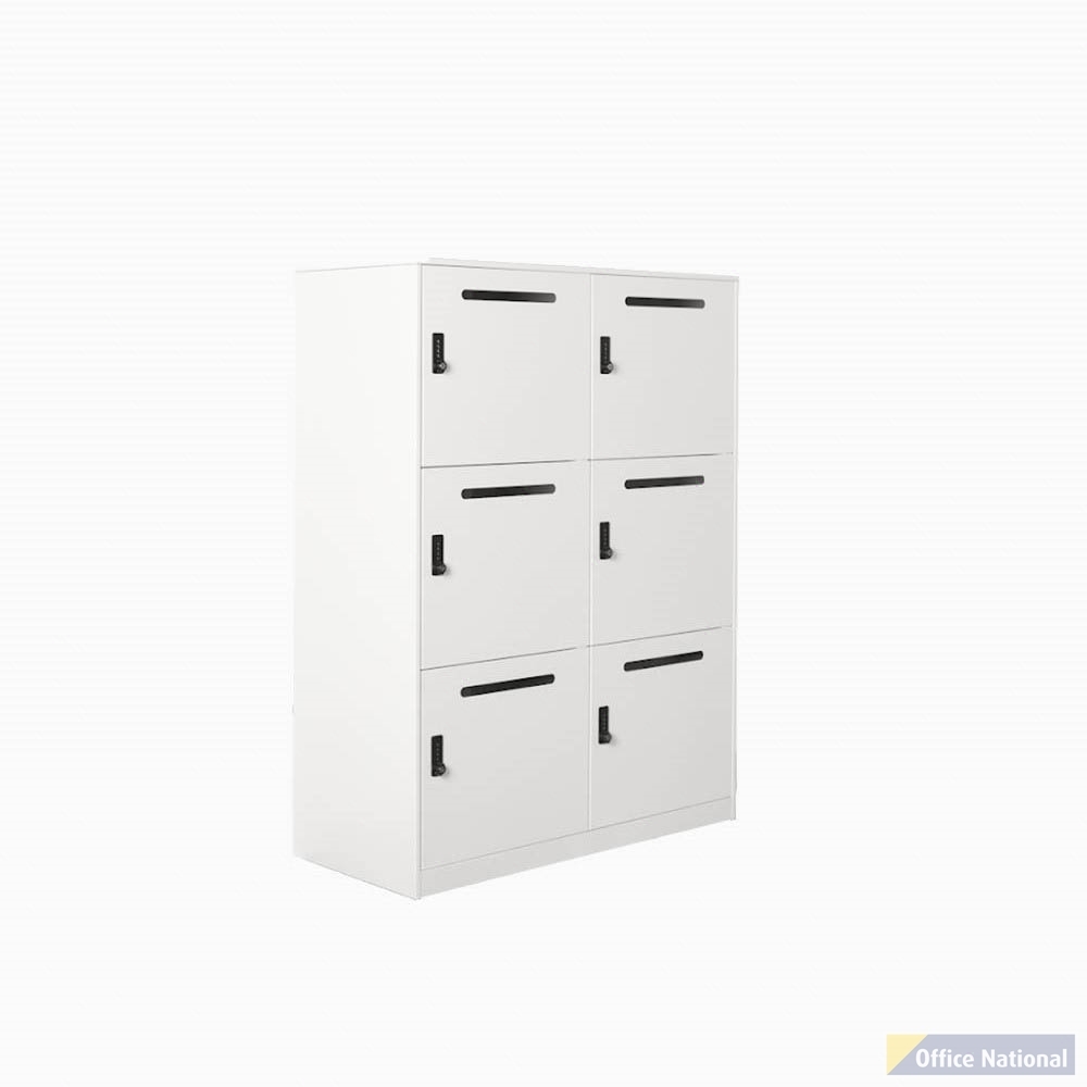 STEELCO SLIM EDGE 6 DOOR MAIL SLOT STEEL LOCKER WITH COMBO LOCK 1200 X 900 X 400MM