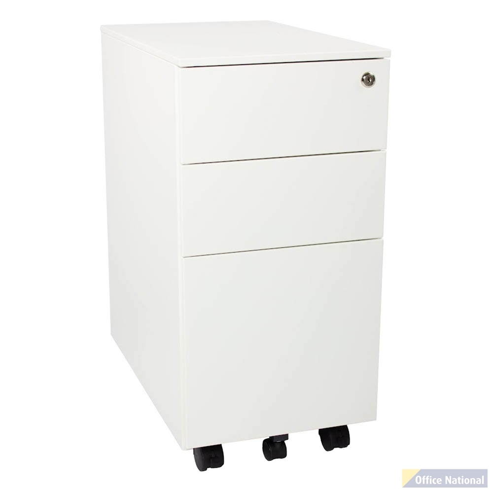 STEELCO SLIMLINE MOBILE PEDESTAL BBF 615 X 300 X 500MM WHITE SATIN