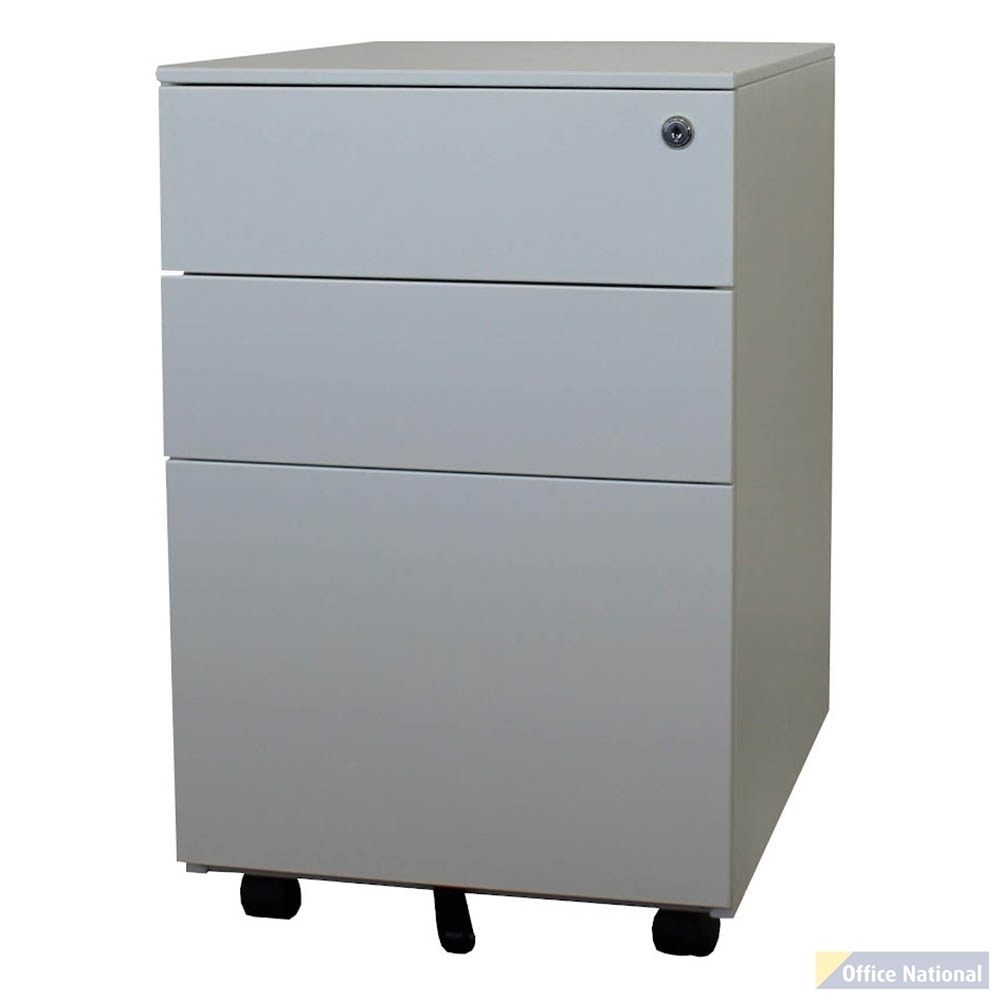 STEELCO TRIMLINE MINI MOBILE PEDESTAL BF 490 X 390 X 500MM WHITE SATIN